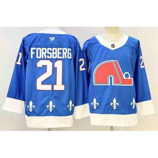 Men Colorado Avalanche 21 Peter Forsberg Blue 2025 Stitched With C Patch Hockey Jersey