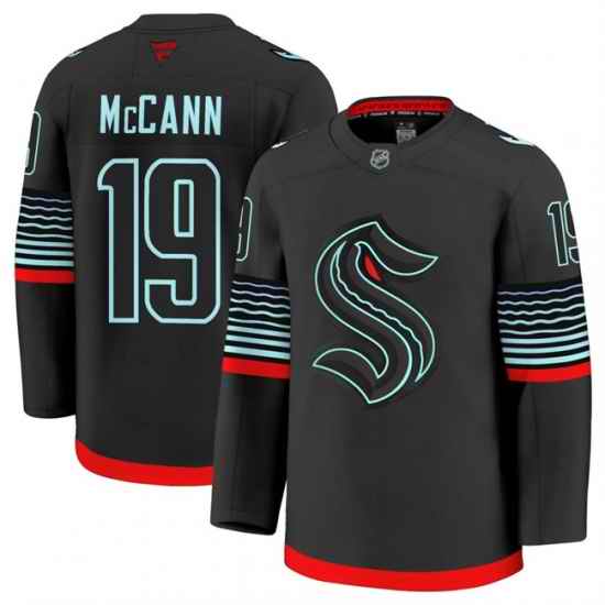 Men Seattle Kraken 19 Jaden Schwartz Black Alternate Stitched Hockey Jersey