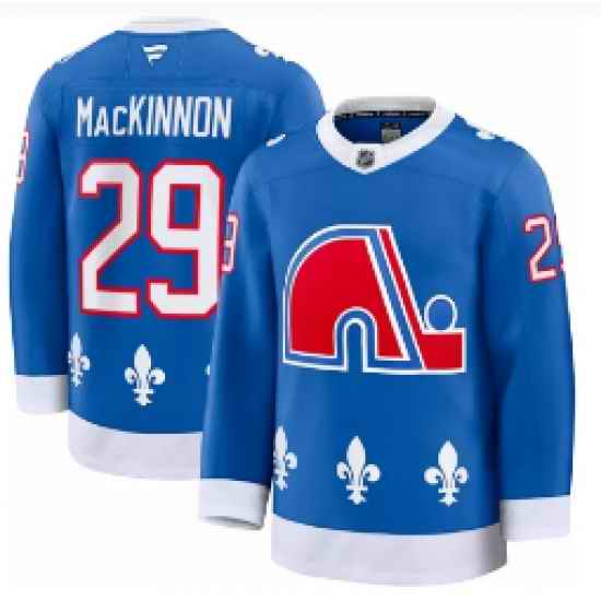 Men Colorado Avalanche 29 Nathan MacKinnon Light Blue With A Patch Stitched Jersey