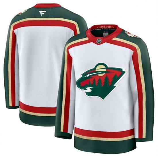 Men Minnesota Wild Blank White 2025 25th Anniversary Stitched Hockey Jersey