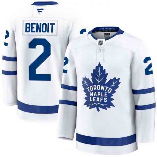 Men Toronto Maple Leafs Simon Benoit 2 Fanatics Away White Premium Stitched Hockey Jersey