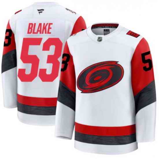 Men Carolina Hurricanes Jackson Blake #53 Fanatics Away White Jersey
