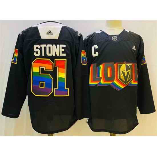 Men Vegas Golden Knights 61 Mark Stone Black 2024 25 Stitched Hockey Jersey