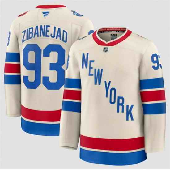Men New York Rangers 93 Mika Zibanejad Beige 2026 Winter Classic Stitched Hockey Jersey