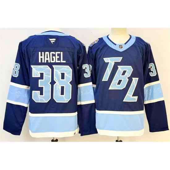 Men Tampa Bay Lightning  38 Brandon Hagel Blue 2026 Stadium Series Stitched Jersey
