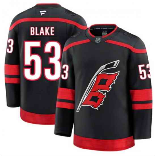 Men Carolina Hurricanes Jackson Blake #53 Fanatics Away Black Jersey