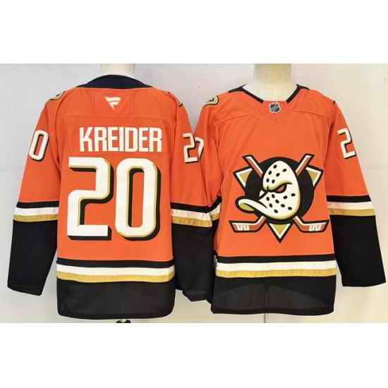 Men Anaheim Ducks  20 Chris Kreider Orange 2026 Home Stitched Hockey Jersey
