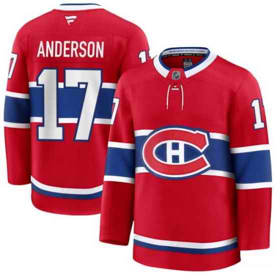 Men Montreal Canadiens 17 Josh Anderson Fanatics Away Red Player Jersey