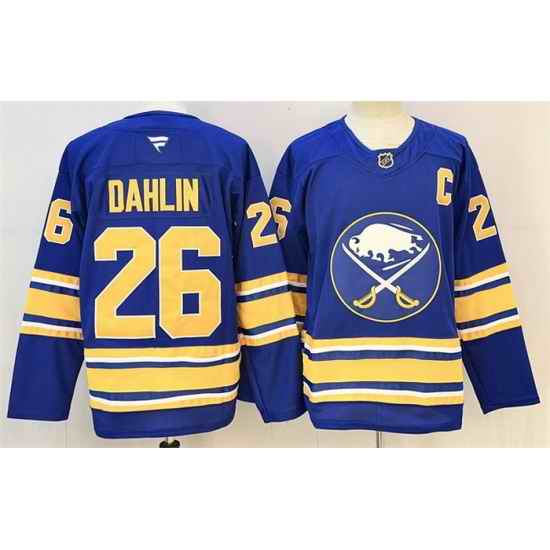 Men Buffalo Sabres  26 Rasmus Dahlin Blue 2024 25 With C Patch Stitched Jersey