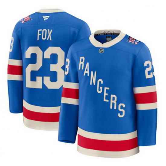 Men New York Rangers Active Player Custom Blue Centennial Stitched Hockey Jersey