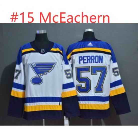 Men St.Louis Blues McEachern #15 White Adidas Jersey