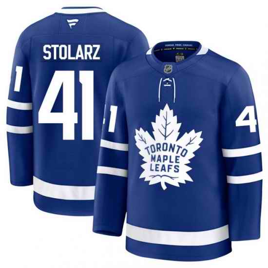 Men Toronto Maple Leafs Anthony Stolarz 41 Fanatics Home Blue Premium Stitched Hockey Jersey