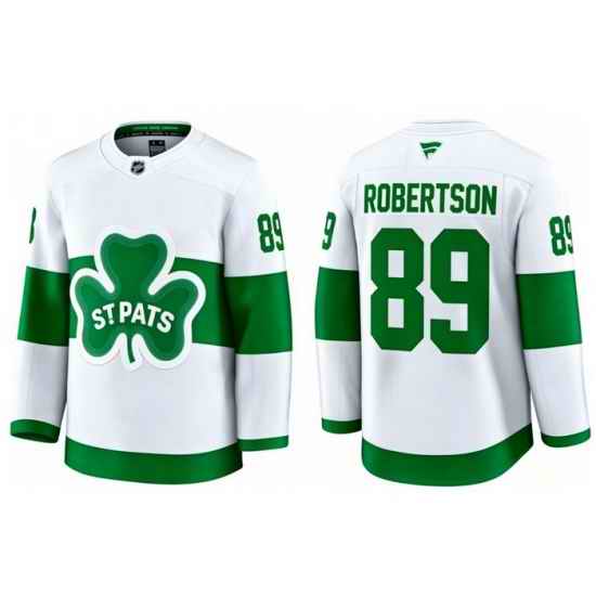 Men Toronto Maple Leafs Nicholas Robertson 89 White St Patricks Authentic Jersey