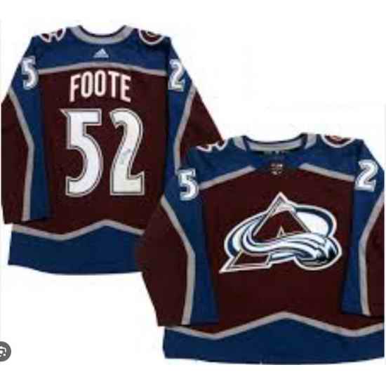 Men Colorado Avalanche ADAM FOOTE #52 Burgundy Adidas PRO Jersey
