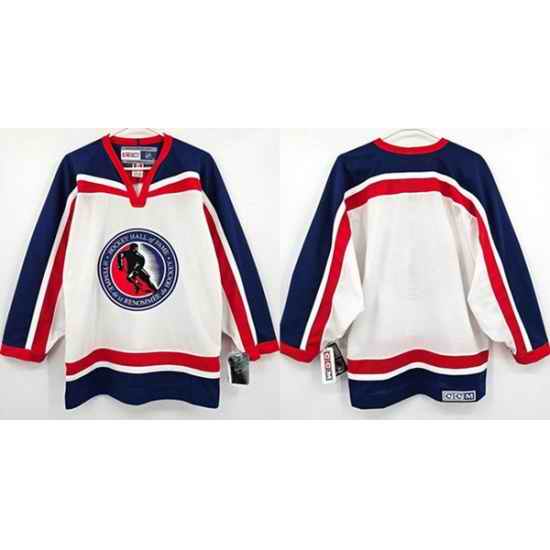 Men CCM Blank White Stitched Hockey Jersey