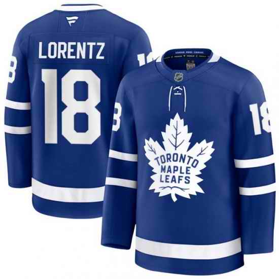Men Toronto Maple Leafs Steven Lorentz 18 Fanatics Home Blue Premium Stitched Hockey Jersey