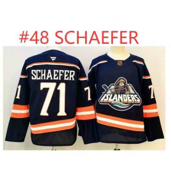 Men New York Islanders 48 Matthew Schaefer Navy 2024 25 Stitched Hockey Jersey