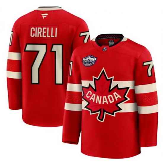 Men Canada 71 Anthony Cirelli Red 2025 4 Nations Face Off Premium Stitched Jersey