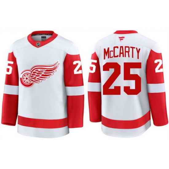 Men Detroit Red Wings  25 Darren McCarty White 2024 Road Stitched Hockey Jersey