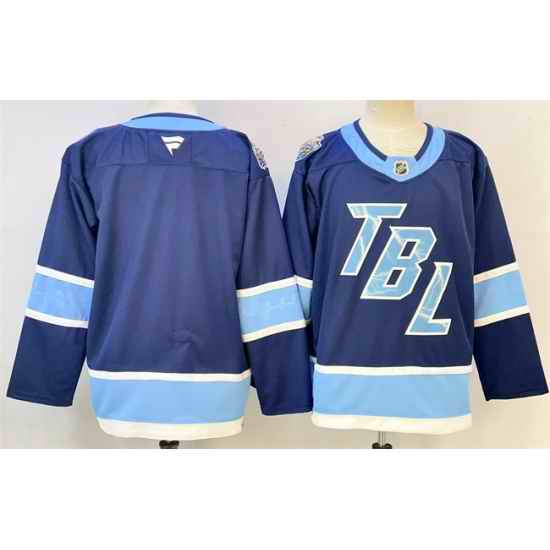 Men Tampa Bay Lightning Blank Blue 2026 Stadium Series Stitched Jersey