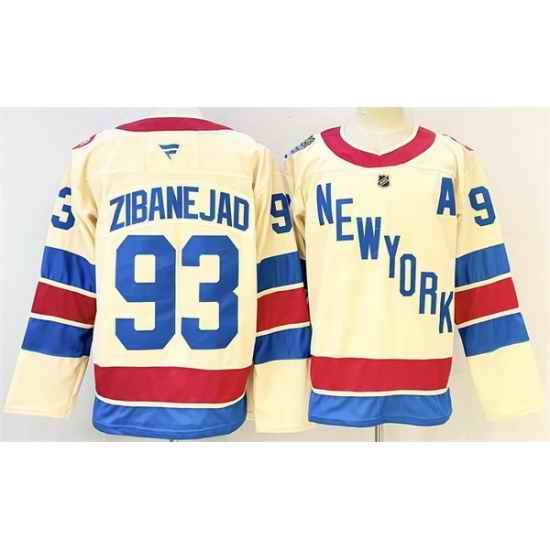 Men New York Rangers 93 Mika Zibanejad Beige 2025 26 Winter Classic With A Patch Stitched Hockey