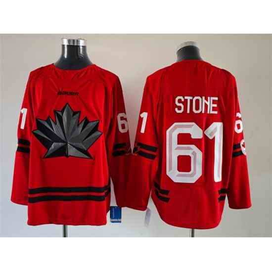 Men Canada Hockey  61 Mark Stone Red Stitched Jersey