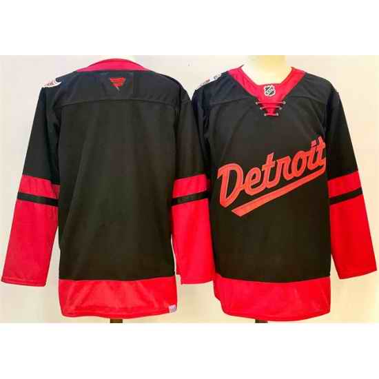 Men Detroit Red Wings Blank Black 2024 25 Stitched Jersey
