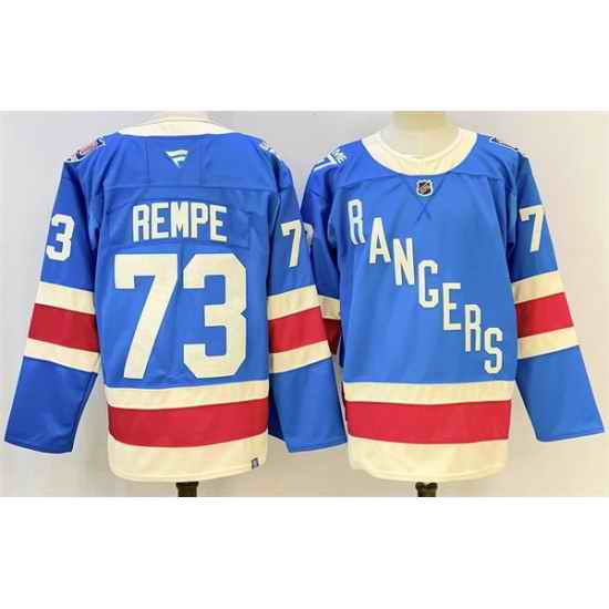 Men New York Rangers 73 Matt Rempe Blue 2025 Stitched Hockey Jersey
