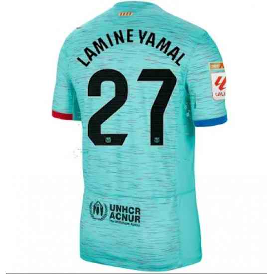 Men Barcelona #27 Lamine Yamal Away Jersey C
