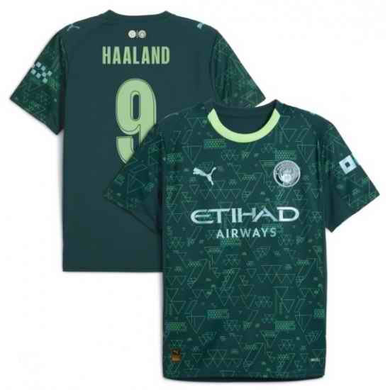 Haaland Manchester city jerseys Green