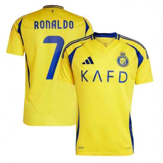 Men Soccer #7 Ronaldo Yellow Jersey