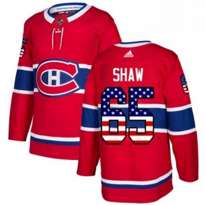 Mens Adidas Montreal Canadiens 65 Andrew Shaw Authentic Red USA Flag Fashion NHL Jersey