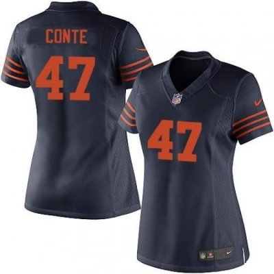 Nike NFL Chicago Bears #47 Chris Conte Blue Women's Elite Alternate Jersey