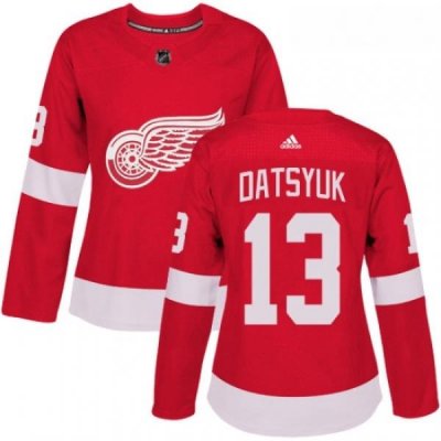 Womens Adidas Detroit Red Wings 13 Pavel Datsyuk Authentic Red Home NHL Jersey