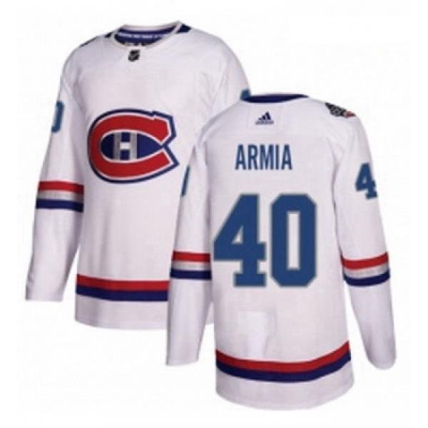 Youth Adidas Montreal Canadiens 40 Joel Armia Authentic White 2017 100 Classic NHL Jersey