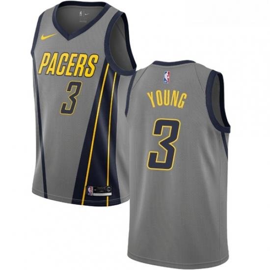 Youth Nike Indiana Pacers 3 Joe Young Swingman Gray NBA Jersey City Edition