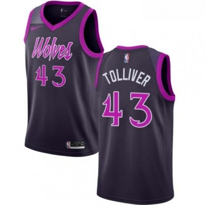 Womens Nike Minnesota Timberwolves 43 Anthony Tolliver Swingman Purple NBA Jersey City Edition