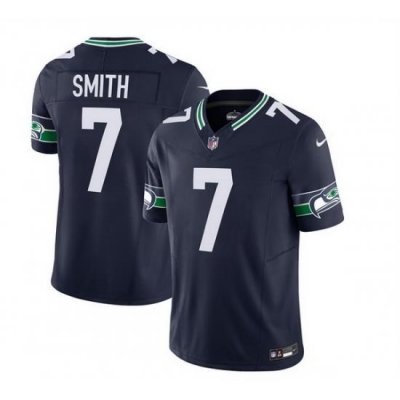 Men Seattle Seahawks 7 Geno Smith 2023 F U S E  Navy Limited Stitched Football Jersey