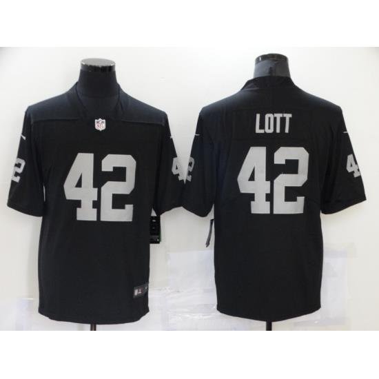 Men's Oakland Raiders #42 Ronnie Lott Nike Black Retired Player Limited Jersey