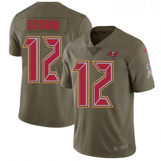 Mens Nike Tampa Bay Buccaneers 12 Chris Godwin Limited Olive 2017 Salute to Service NFL Jersey