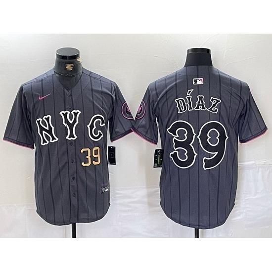 Men NeW York Mets 39 EdWin D EDaz Graphite 2024 City Connect Limited Stitched Baseball Jersey 7