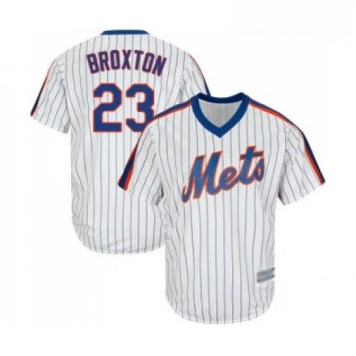 Youth New York Mets 23 Keon Broxton Authentic White Alternate Cool Base Baseball Jersey