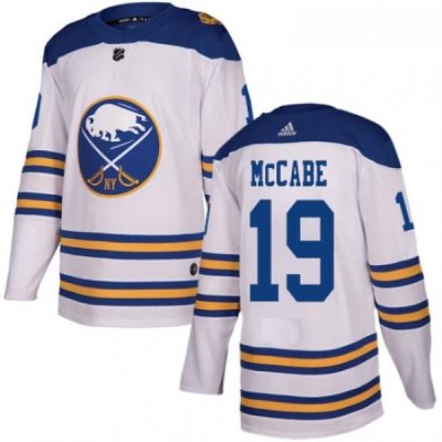 Youth Adidas Buffalo Sabres 19 Jake McCabe Authentic White 2018 Winter Classic NHL Jersey