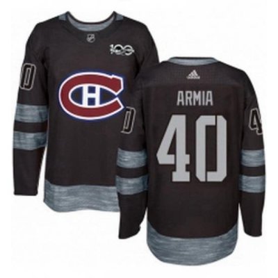 Mens Adidas Montreal Canadiens 40 Joel Armia Authentic Black 1917 2017 100th Anniversary NHL Jersey