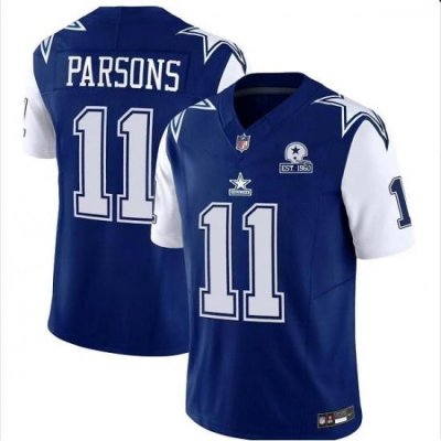 Men Dallas Cowboys 11 Micah Parsons Navy 2023 F U S E  With 1960 Patch Vapor Limited Stitched Football Jersey