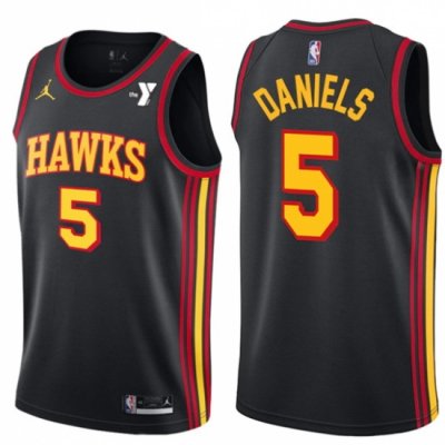 Men Atlanta Hawks #5 Dyson Daniels Black Stitched Swingman Basketball Jersey