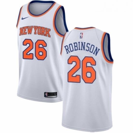 Mens Nike New York Knicks 26 Mitchell Robinson Swingman White NBA Jersey Association Edition