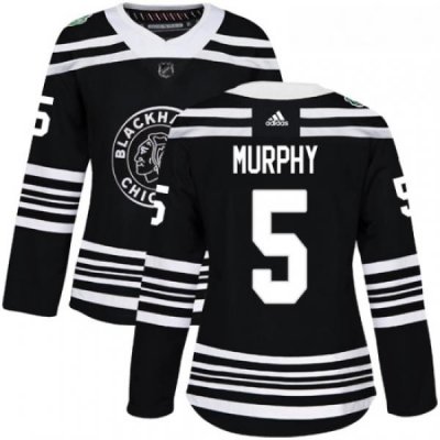 Womens Adidas Chicago Blackhawks 5 Connor Murphy Authentic Black 2019 Winter Classic NHL Jersey