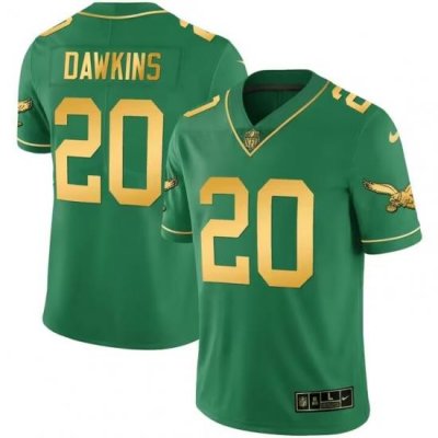 Men Philadelphia Eagles 20 Brian Dawkins Green Gold Vapor Untouchable Limited Stitched Jersey