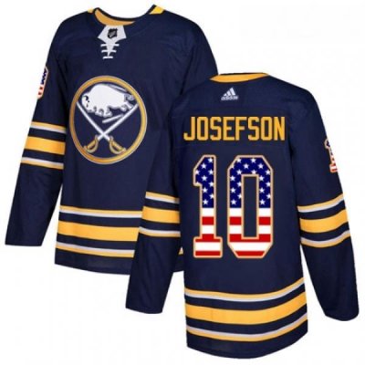 Youth Adidas Buffalo Sabres 10 Jacob Josefson Authentic Navy Blue USA Flag Fashion NHL Jersey